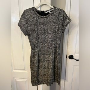 Gold and black mini dress - stretchy and a crackled look to the fabric.